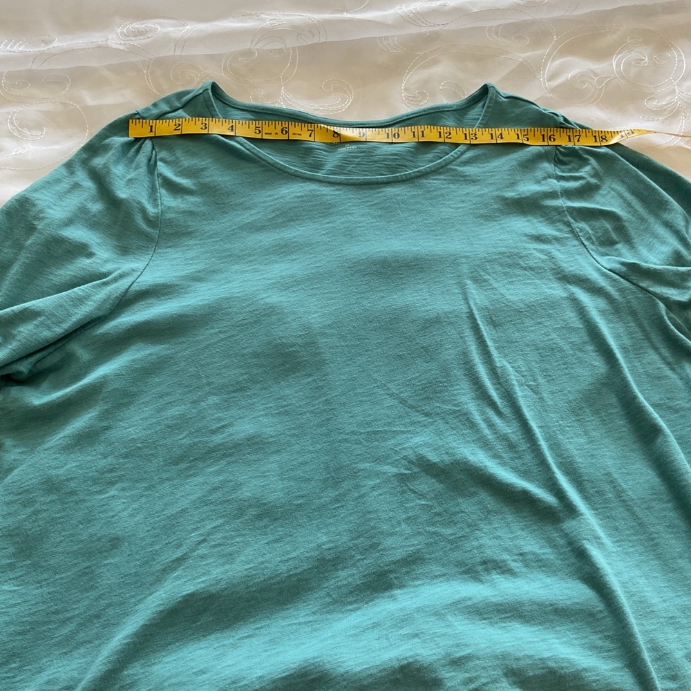 Soft Surroundings Teal 2X 3/4 Sleeve Womens Top - Picture 3 of 12